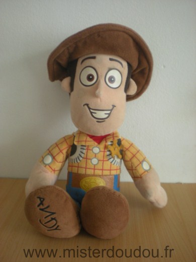 Doudou Bonhomme Nicotoy Cowboy woody avec motif andy sous le pied 