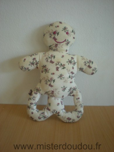 Doudou Bonhomme Obaibi okaidi Motifs fleurs 