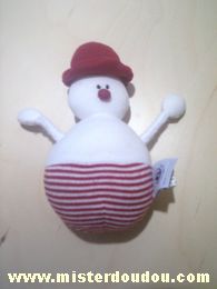 Doudou Bonhomme Petit bateau Blanc bordeau 