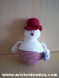 Doudou Bonhomme Petit bateau Blanc rouge 