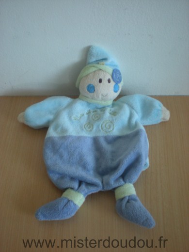 Doudou Bonhomme Un rêve de bébé Bleu mauve 