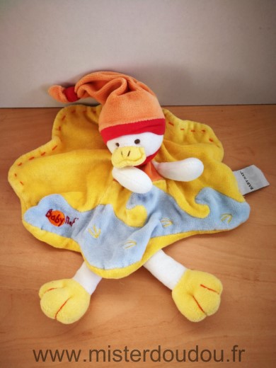 Doudou Canard Baby nat Jaune bleu 