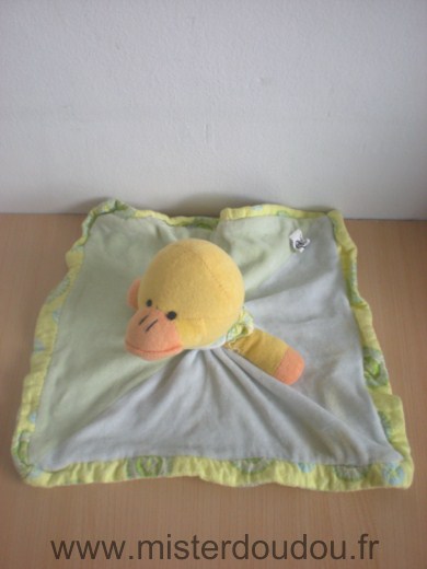 Doudou Canard Cp international Bleu vert jaune 