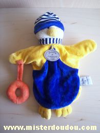 Doudou Canard Doudou et compagnie Bleu jaune bouée orange 