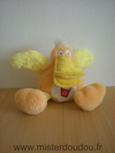 Doudou Canard Gipsy Orange jaune bec jaune 