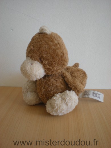 Doudou Canard Happy horse Marron beige 