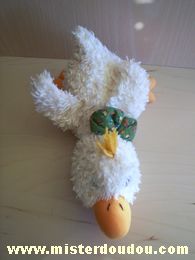 Doudou Canard - Marque non connue - Jaune orange noeud vert 