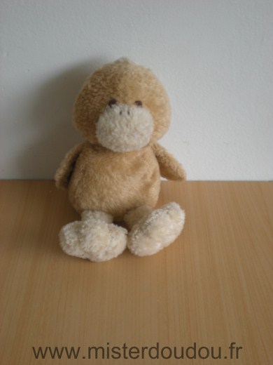 Doudou Canard Priscilla larsen Peluche marron beige 