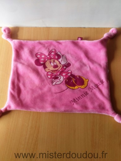 Doudou Carre Disney Minnie mouse rose 