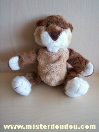 Doudou Castor Trudi Marron beige blanc 