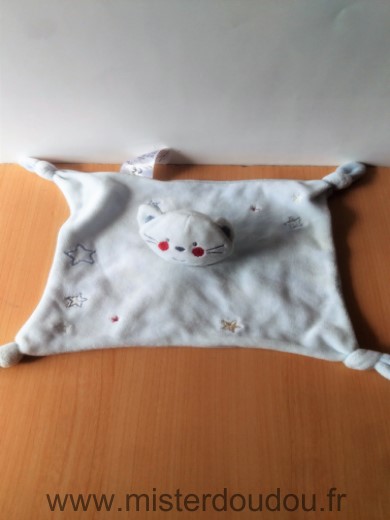 Doudou Chat Absorba Bleu etoiles 