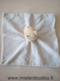 Doudou Chat Bengy Mauve foulard beige brodé patou 