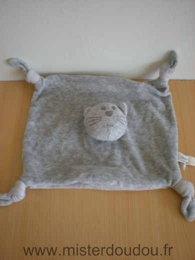 Doudou Chat Bout chou Gris 