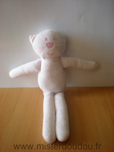 Doudou Chat Bout chou Rose pale En velours