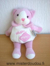 Doudou Chat Cmp Rose blanc miaou miaou eveil et tendresse 