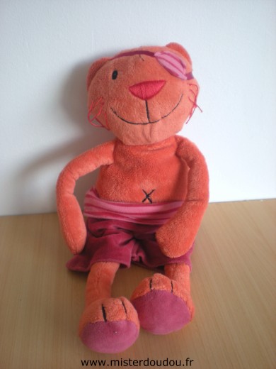 Doudou Chat Credit agricole Orange rouge 