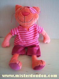 Doudou Chat Credit agricole Orange tshirt rayé rose rouge pentalon bordeau Chat pirate