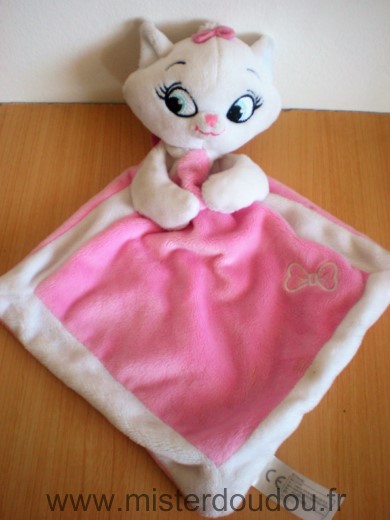 Doudou Chat Disney Marie aristochat blanc rose 