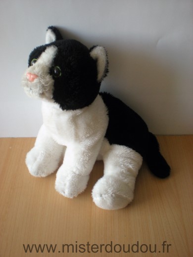 Doudou Chat Gipsy Blanc noir 