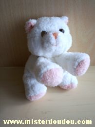 Doudou Chat Gipsy Blanc pattes roses 