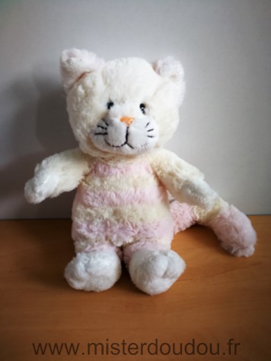 Doudou Chat Gipsy Raye rose ecru 