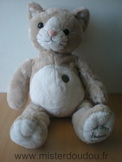 Doudou Chat Harrods Beige blanc 