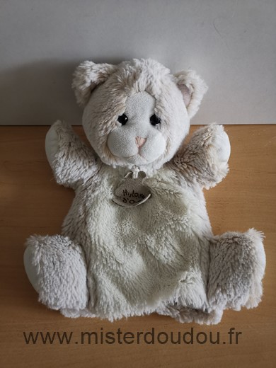 Doudou Chat Histoire d ours Beige blanc 