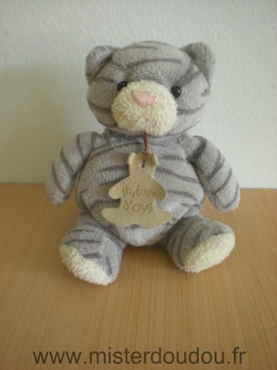 Doudou Chat Histoire d ours Gris tigre 