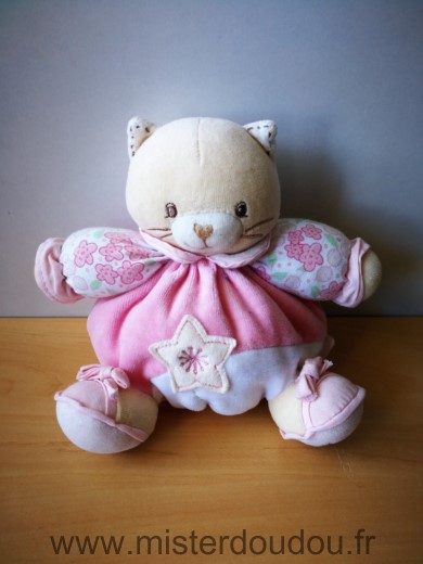 Doudou Chat Kaloo Rose blanc etoile 