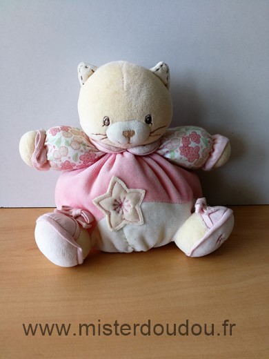 Doudou Chat Kaloo Rose blanc etoile 