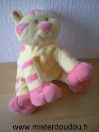 Doudou Chat Kiabi baby Jaune rose 