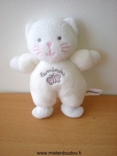 Doudou Chat Luminou Blanc 