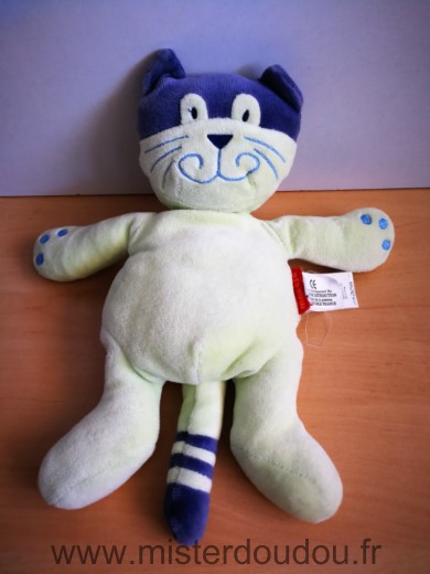 Doudou Chat Marese Vert bleu 