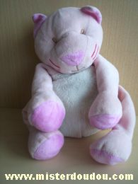 Doudou Chat - Marque non connue - Rose ventre blanc 