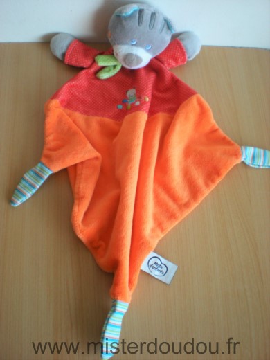 Doudou Chat Mots d enfants Losange rouge orange 