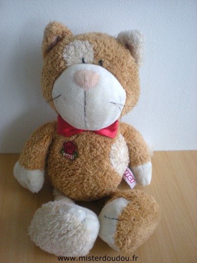 Doudou Chat Nici Beige blanc rose rouge love 