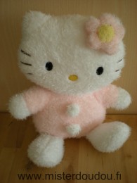 Doudou Chat Sanrio Hello kitty rose blanc bouclette 