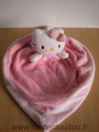 Doudou Hello kitty Sanrio Hello kitty rose blanc dessous raye 