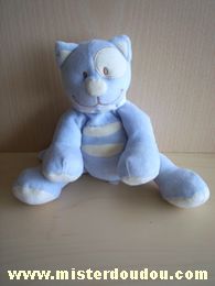 Doudou Chat Tex Bleu blanc cocard blanc 