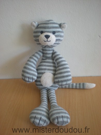 Doudou Chat Tout compte fait Bleu gris 