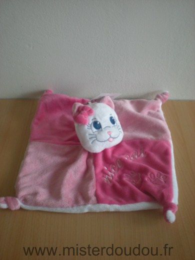 Doudou Chat Tout simplement Rose blanc 