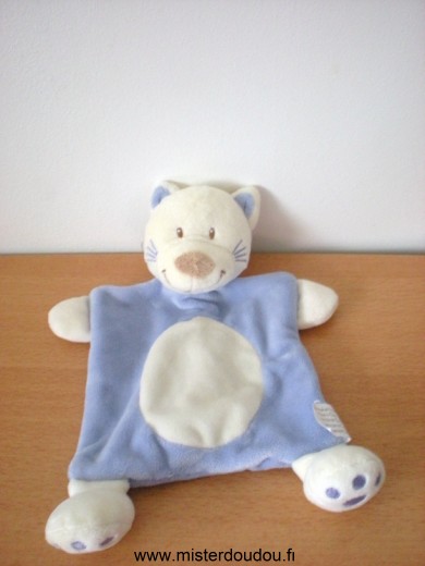 Doudou Chat - marque non connue - Bleu blanc 