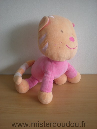 Doudou Chat 0 Rose orange 