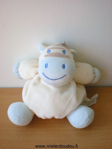 Doudou Cheval Auchan Ecru bleu 