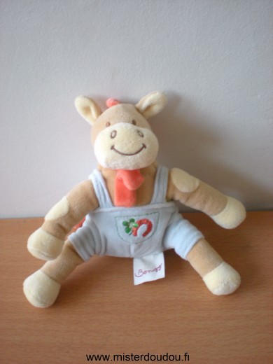 Doudou Cheval Bengy Beige salopette bleue 