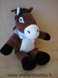 Doudou Cheval - Marque non connue - Marron blanc bandana bleu Marque aviron bayonnais