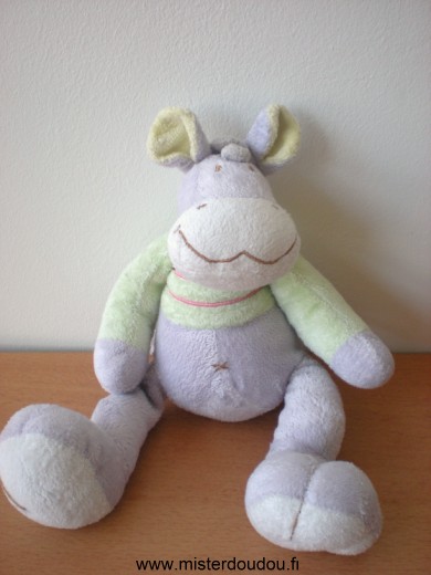 Doudou Cheval Mots d enfants Mauve vert 