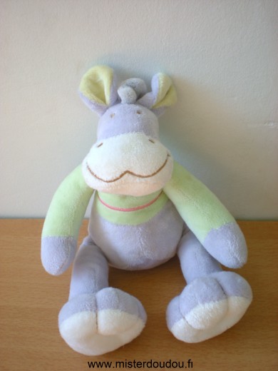 Doudou Cheval Mots d enfants Mauve vert 