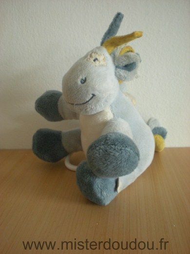 Doudou Cheval Noukie s Bleu blanc 