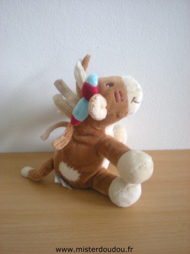 Doudou Cheval Noukie s Pinto marron beige 